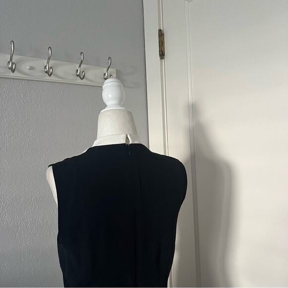 A.L.C. Black High Neck Crochet Panel Midi Dress - Picture 4 of 7